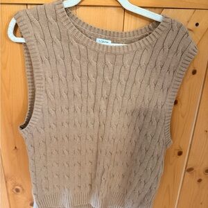 J. Crew Tan Cable Knit Sweater Vest